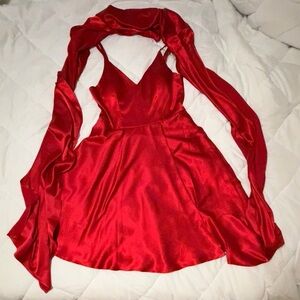 Sequin Hearts Vibrant Red Mini Dress